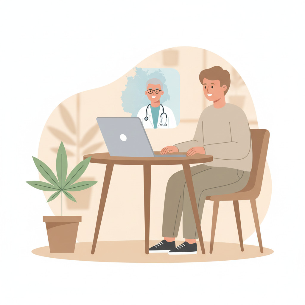 Cannabis telemedicine illustration