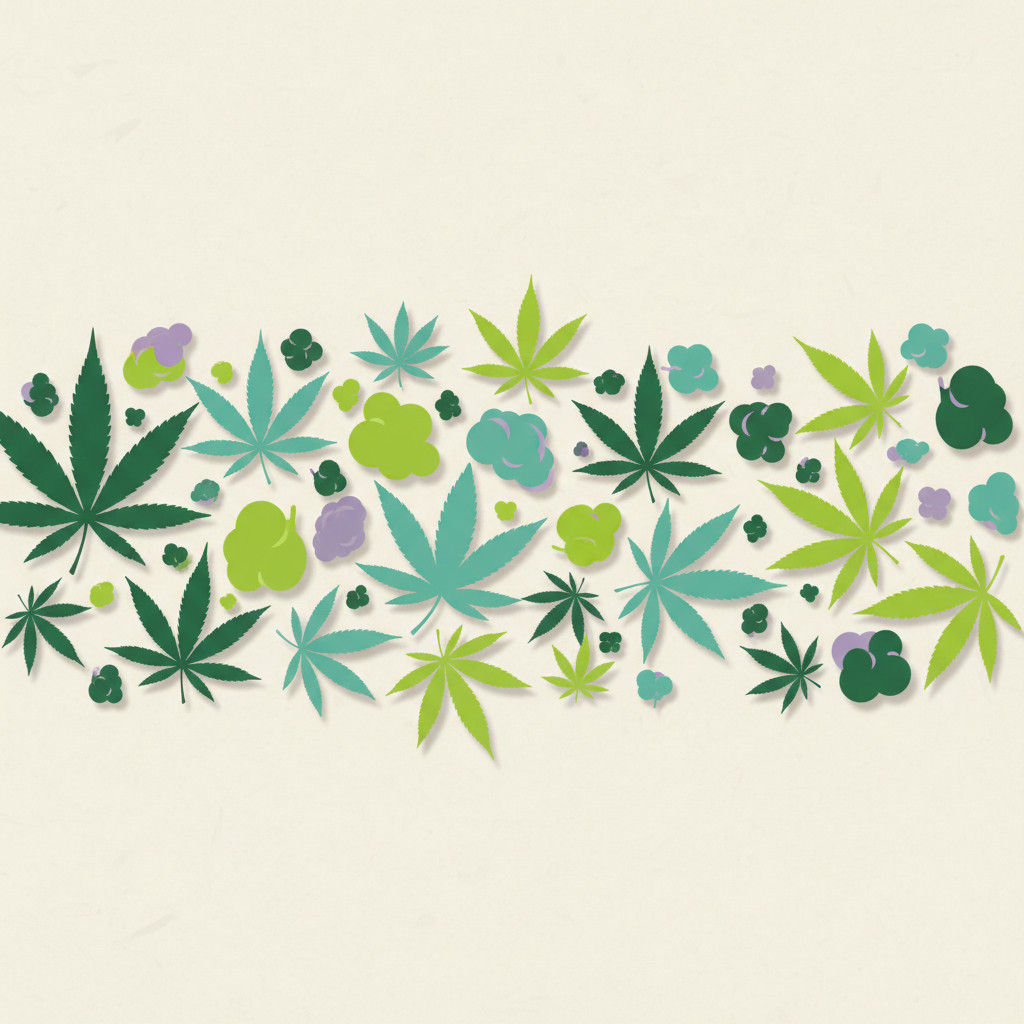 Diverse cannabis strains illustration