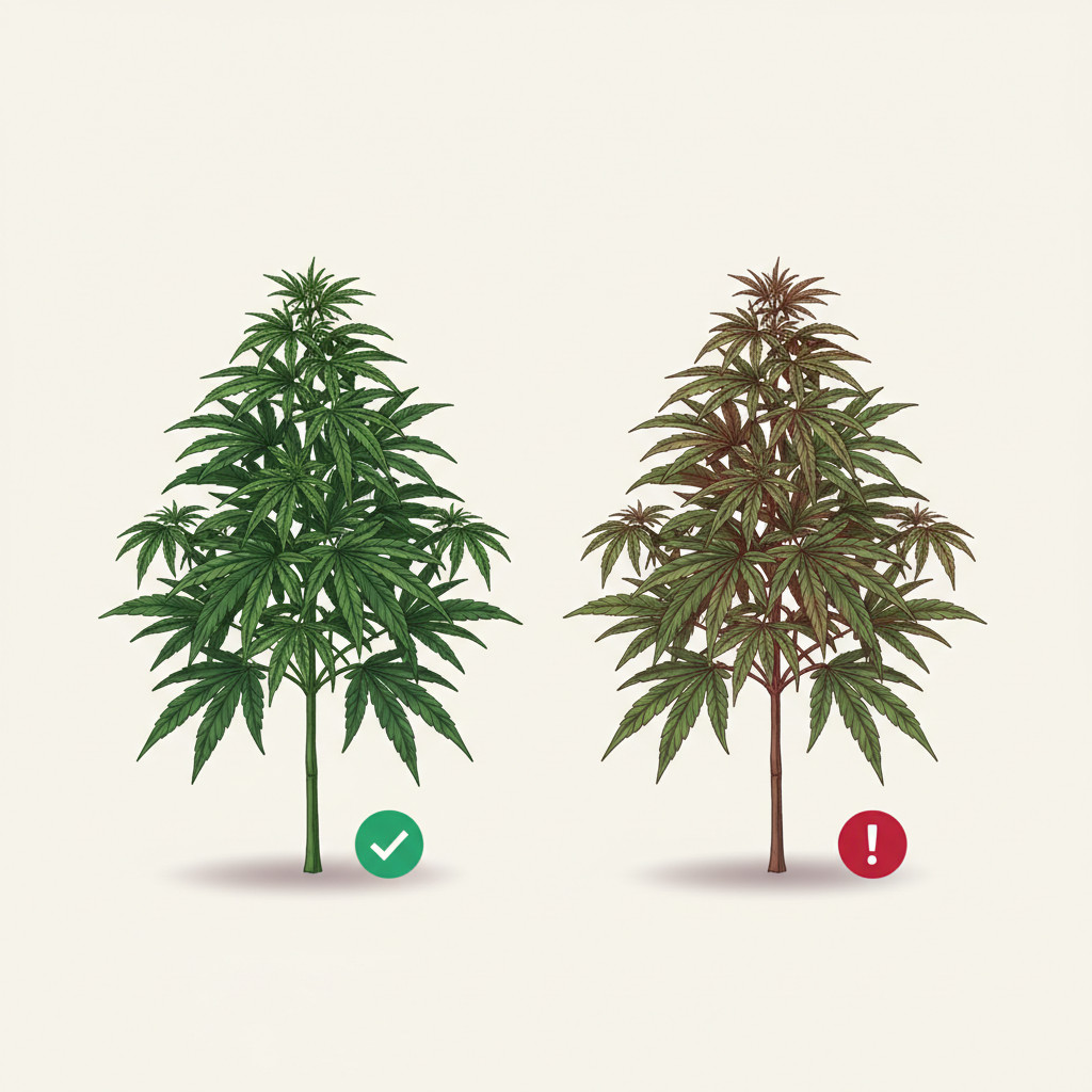 Two hemp plants side by side illustrating legal versus intoxicating hemp