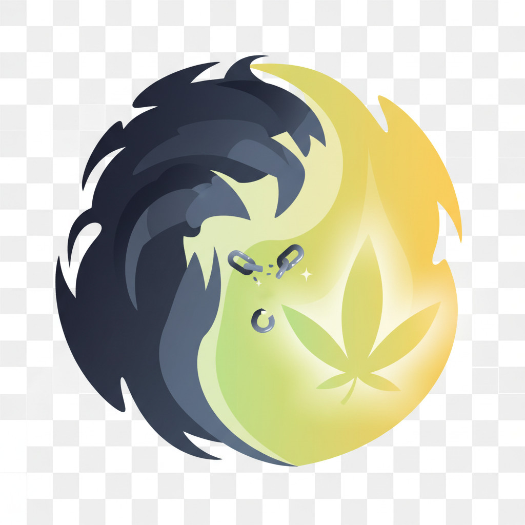 A minimalist split-scene illustration showing a dark shadowed left side transforming into a warm sunlit right side with a healthy plant silhouette; a small broken chain sits at the transition, symbolizing release from stigma.