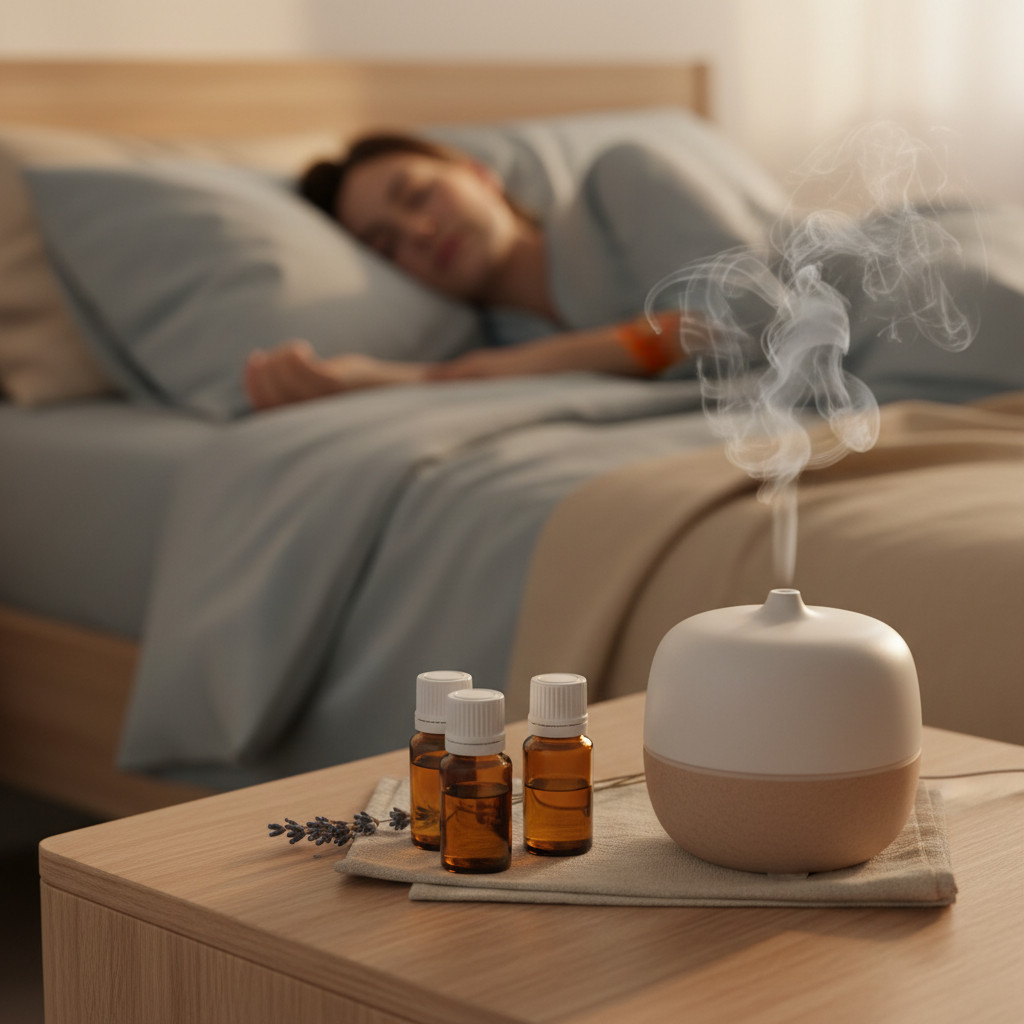 Aromatherapy sleep scene