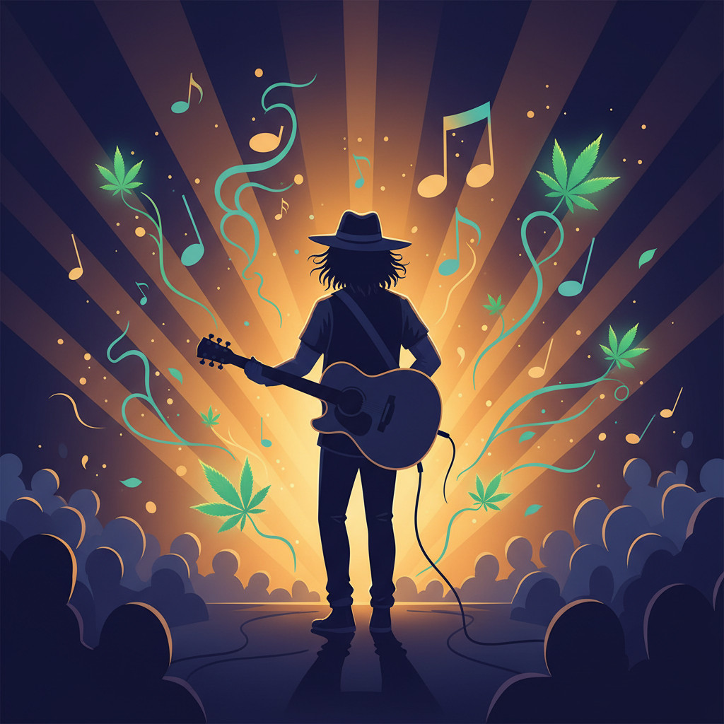 Bob Weir cannabis culture illustration — Grateful Dead, Deadhead culture, and Shakedown Street