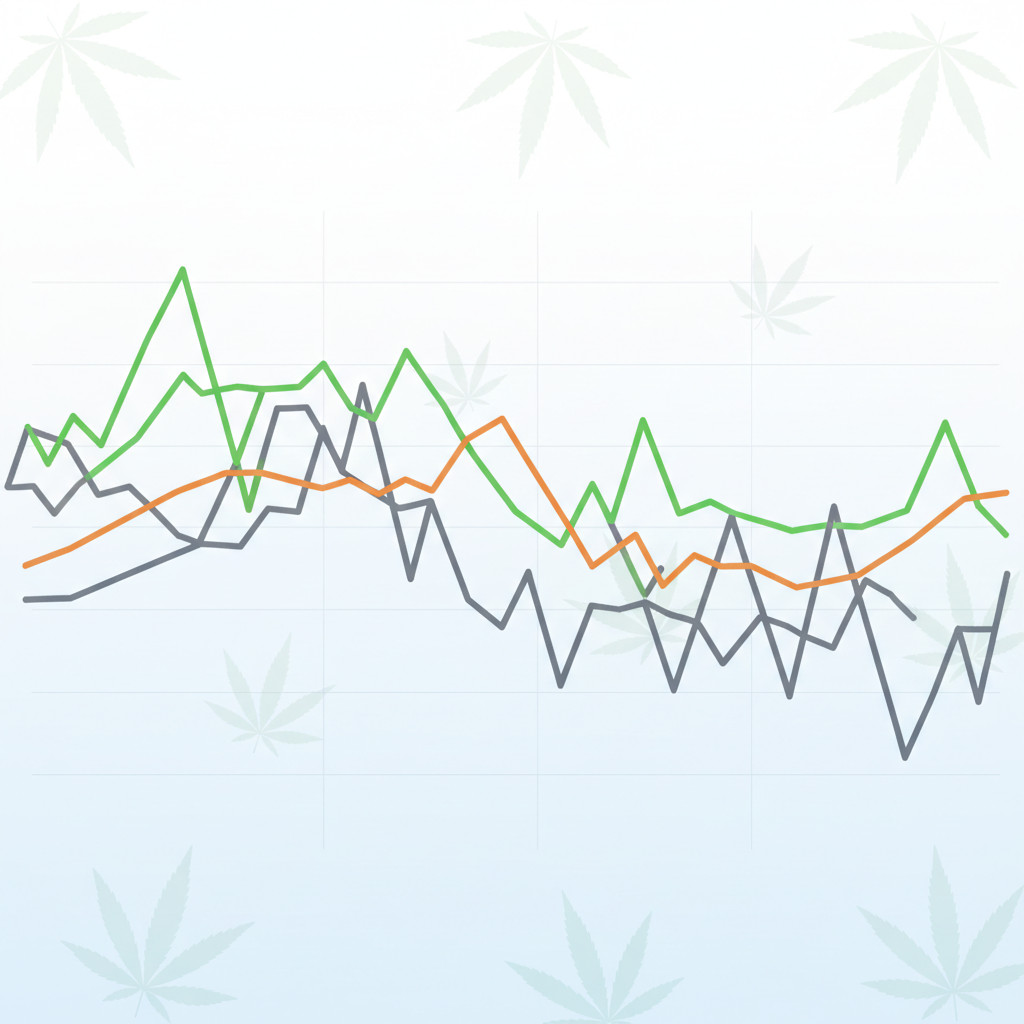 Cannabis stocks fluctuation visual