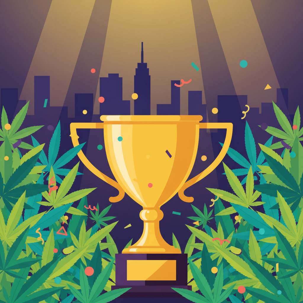 New York Cannabis Cup trophy illustration
