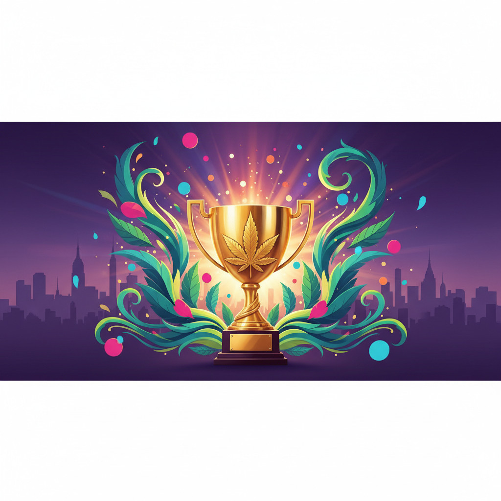 Artistic cannabis cup illustration