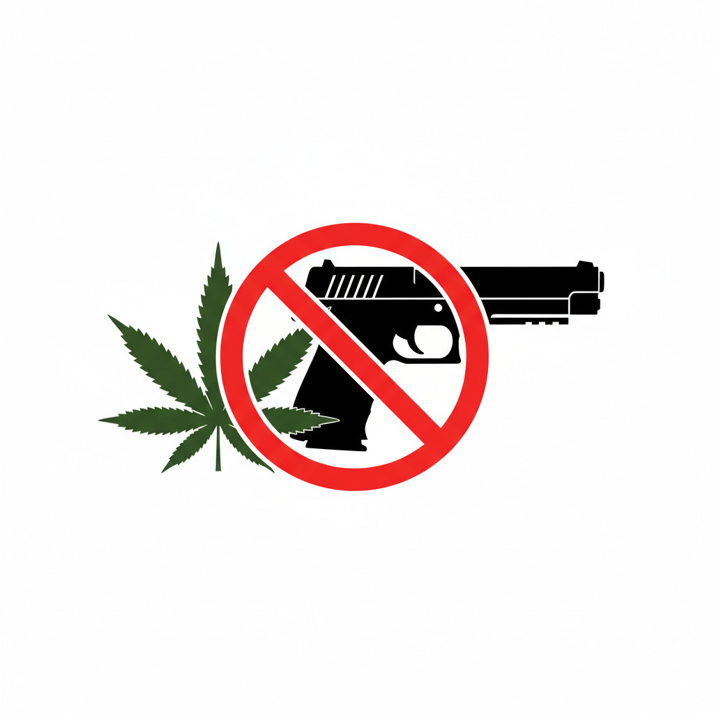 Cannabis and firearm prohibition symbol