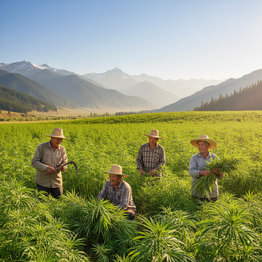 Kyrgyz hemp field