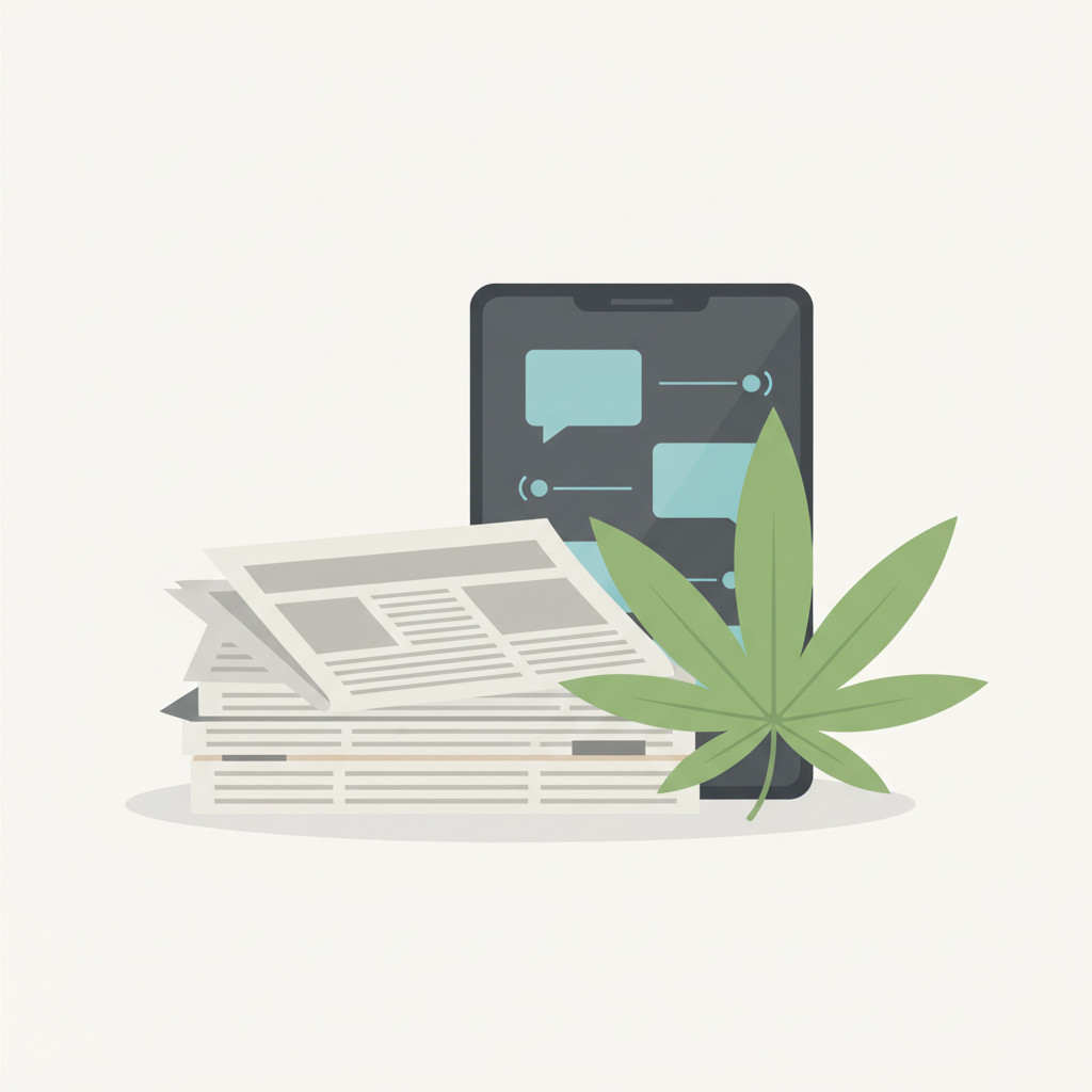 media and cannabis connection illustration