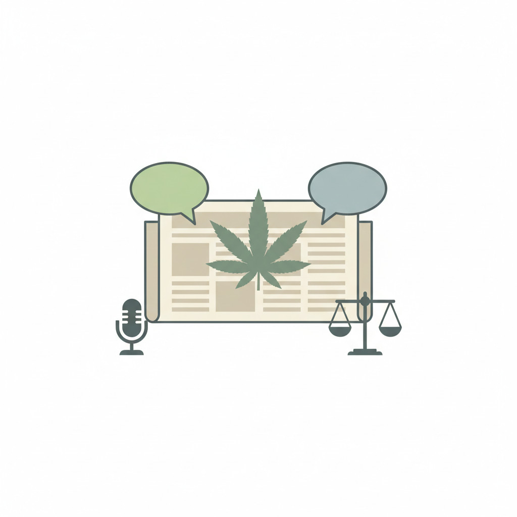 Media and Cannabis Debate Illustration