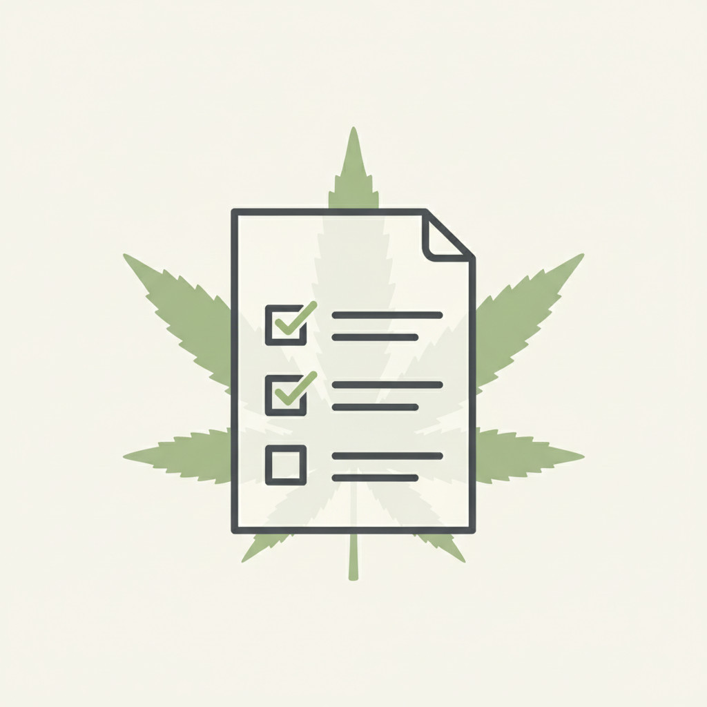 Audit checklist with cannabis leaf overlay