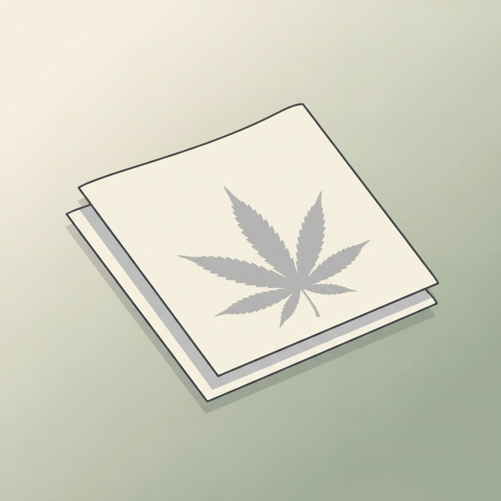 Newspaper casting a soft cannabis leaf shadow over its pages to symbolize media influence on cannabis coverage.
