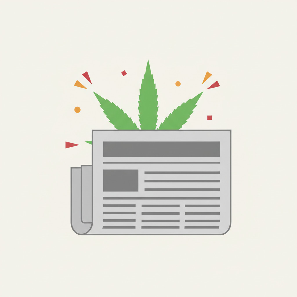 Newspaper and cannabis illustration