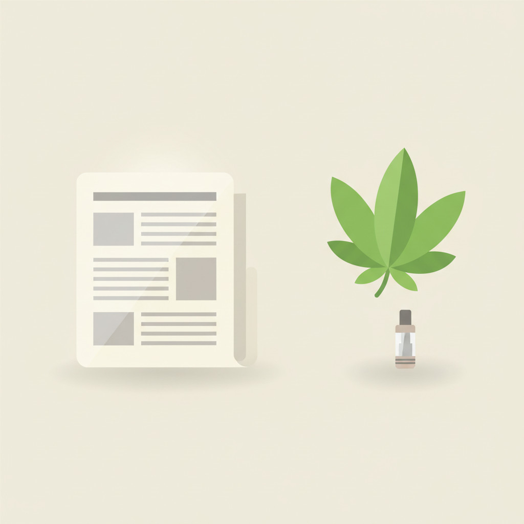 Newspaper and cannabis illustration