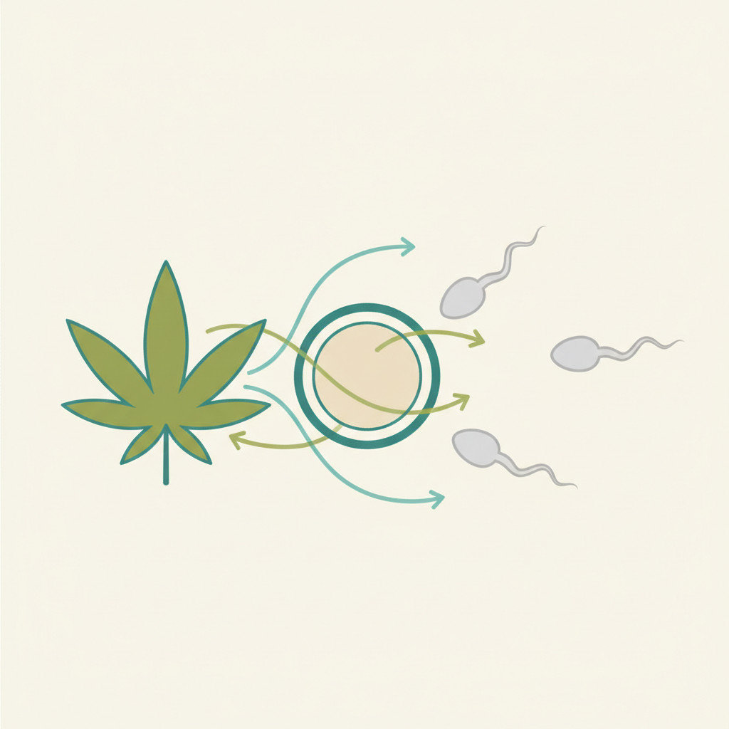 Cannabis and sperm interaction concept