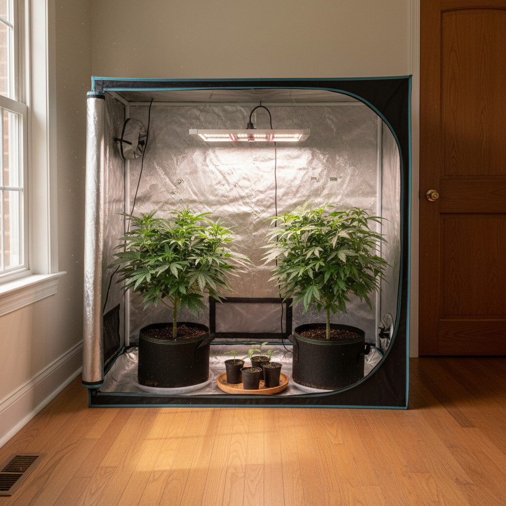 Indoor home cannabis grow