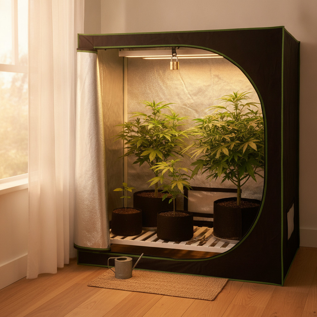 Home indoor cannabis grow setup