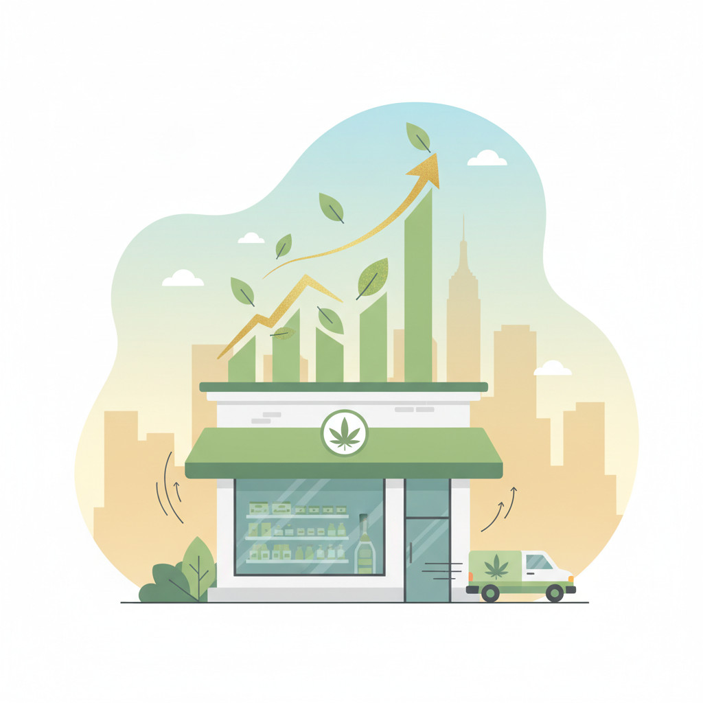 Cannabis retail growth illustration