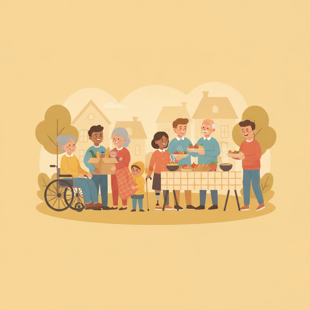 Community kindness illustration