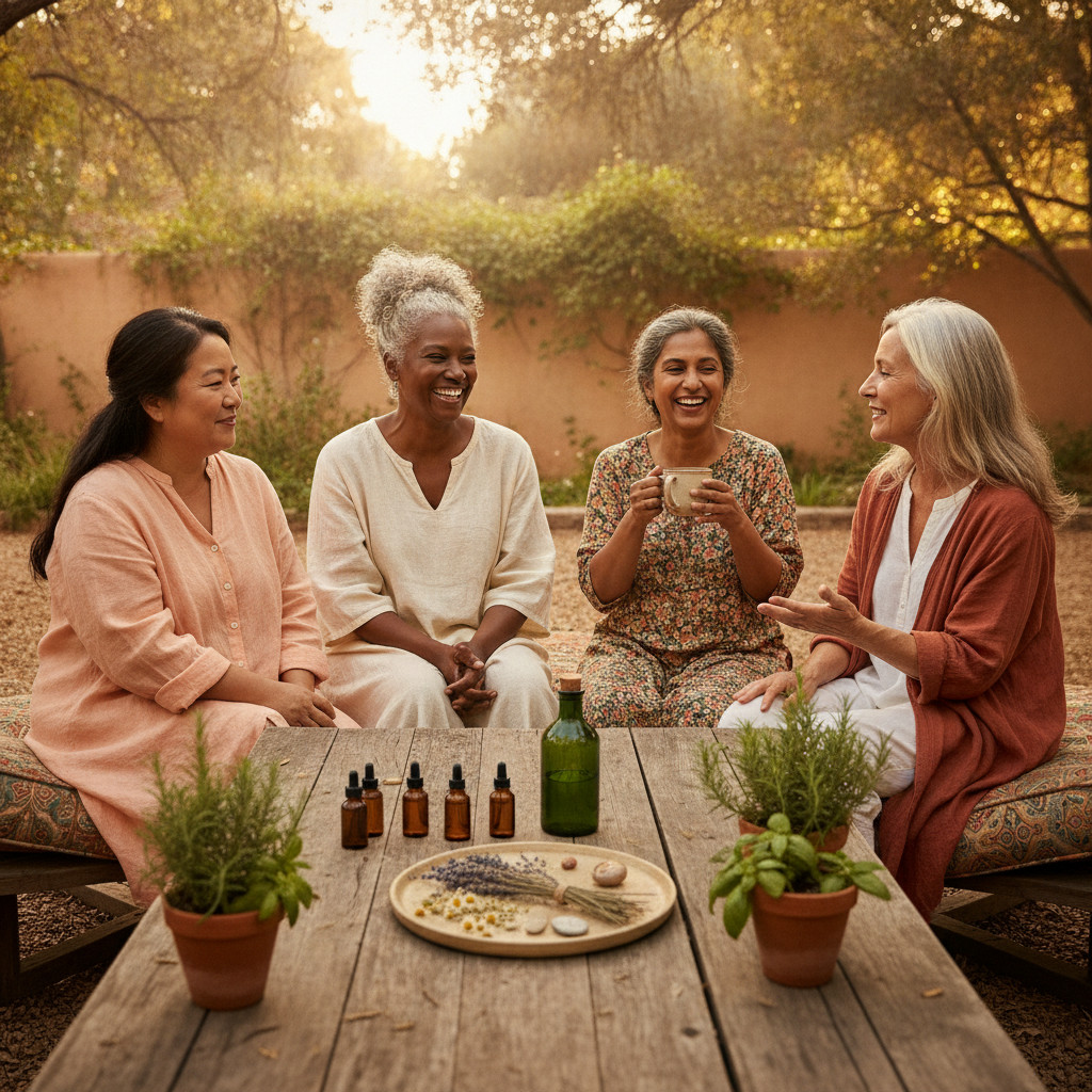 Diverse women over 60 enjoying cannabis wellness