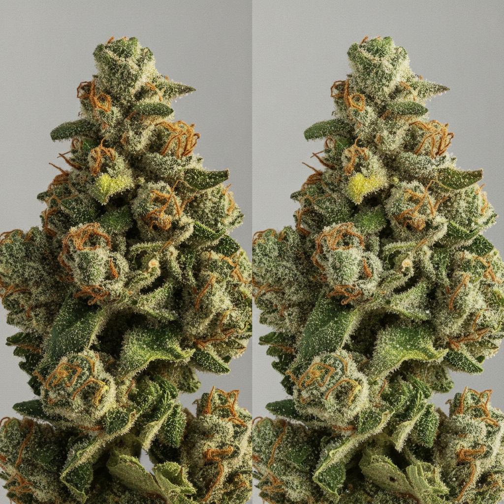 Clean vs contaminated cannabis visual