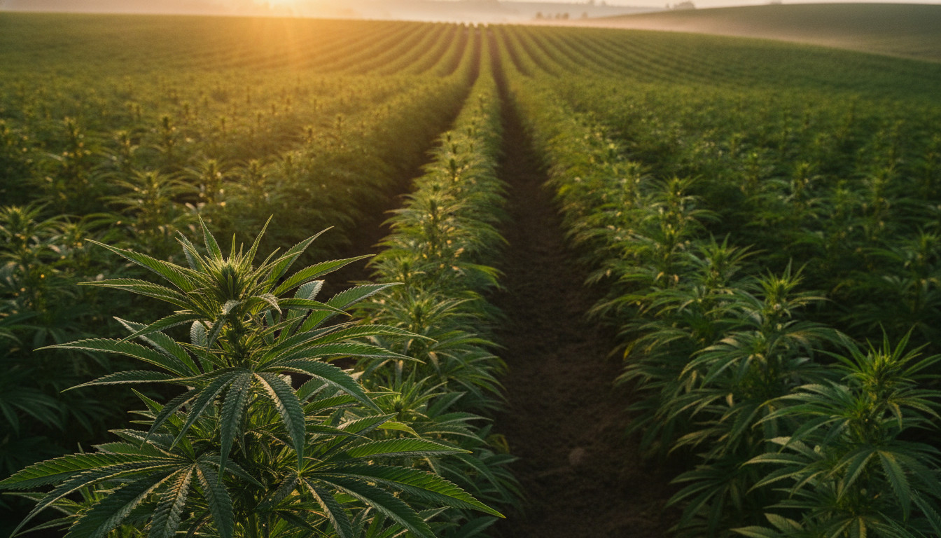 Hemp field sunrise