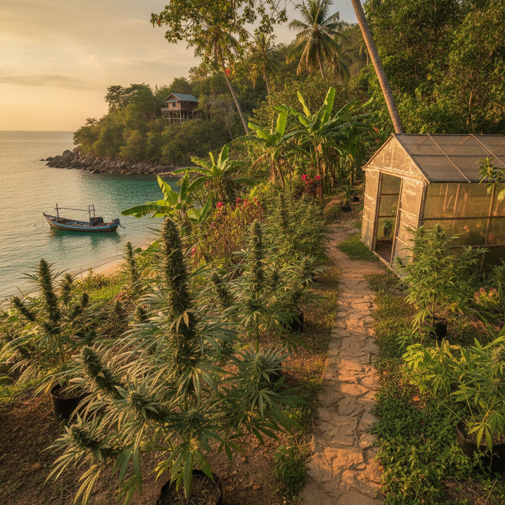 Thai cannabis plants in natural environment