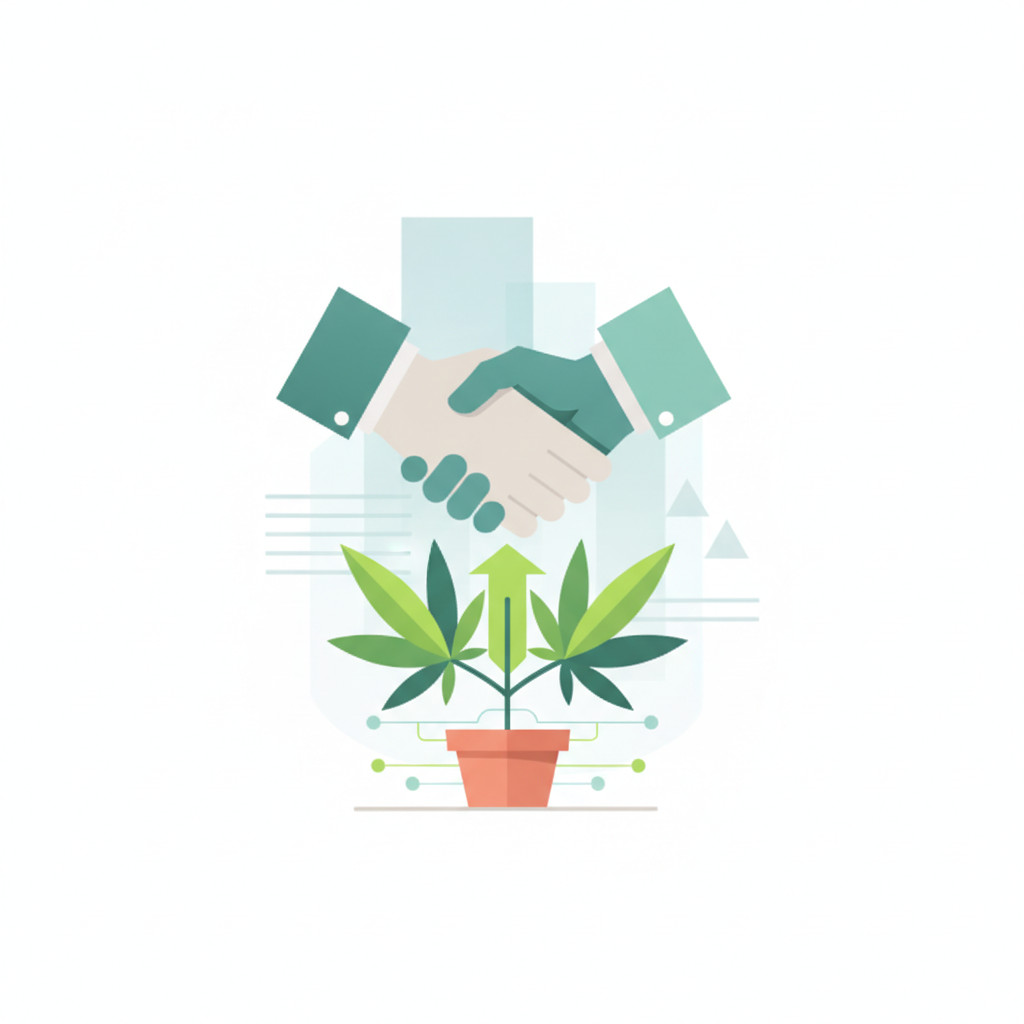 Corporate acquisition hands over potted cannabis plant