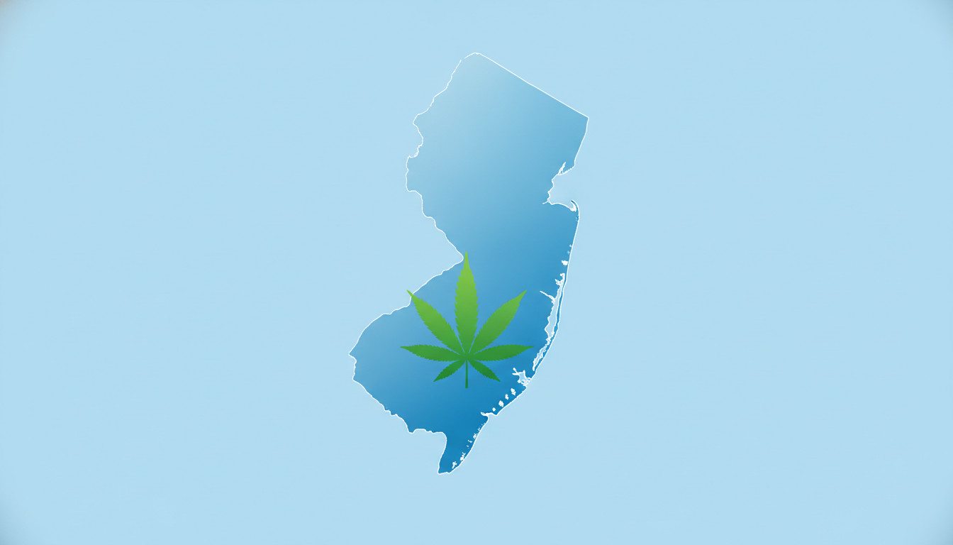 Outline of New Jersey with hemp leaf
