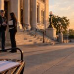 Are Cannabis regulation and ballot initiative rulings reshaping CBD? People outside government building discussing petitions at sunset regarding cannabis regulation