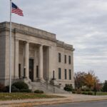 Nebraska government building exterior on an overcast autumn day