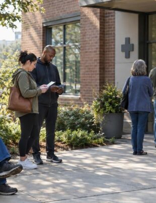 Patients outside Georgia medical clinic awaiting medical cannabis access