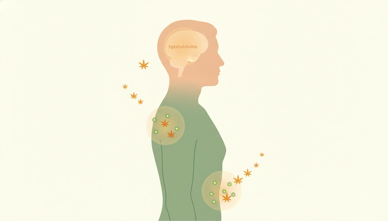 Human endocannabinoid system illustration