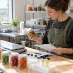 Hemp edible gummies and testing equipment in a Minnesota production facility