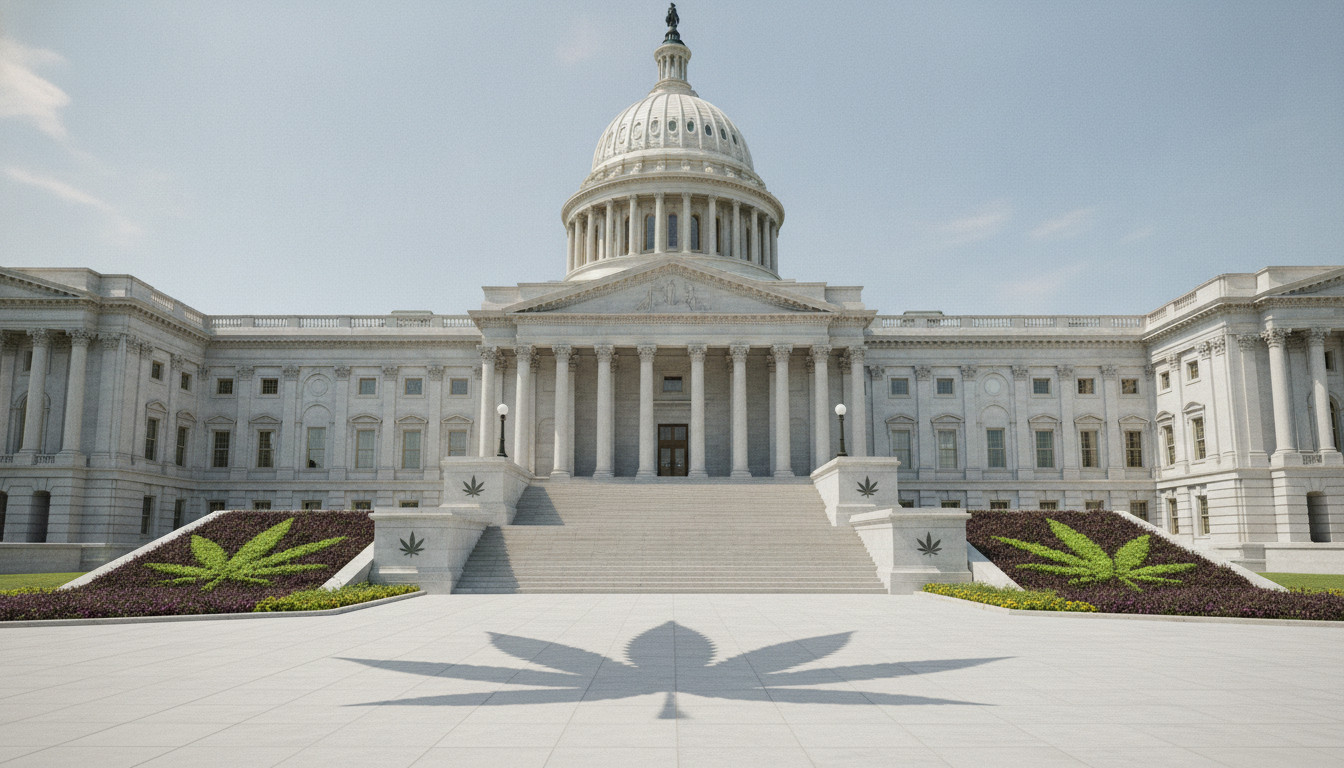 State Capitol with cannabis motifs