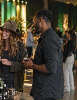 Attendees mingling at the Stony Awards 2026 cannabis culture event indoors